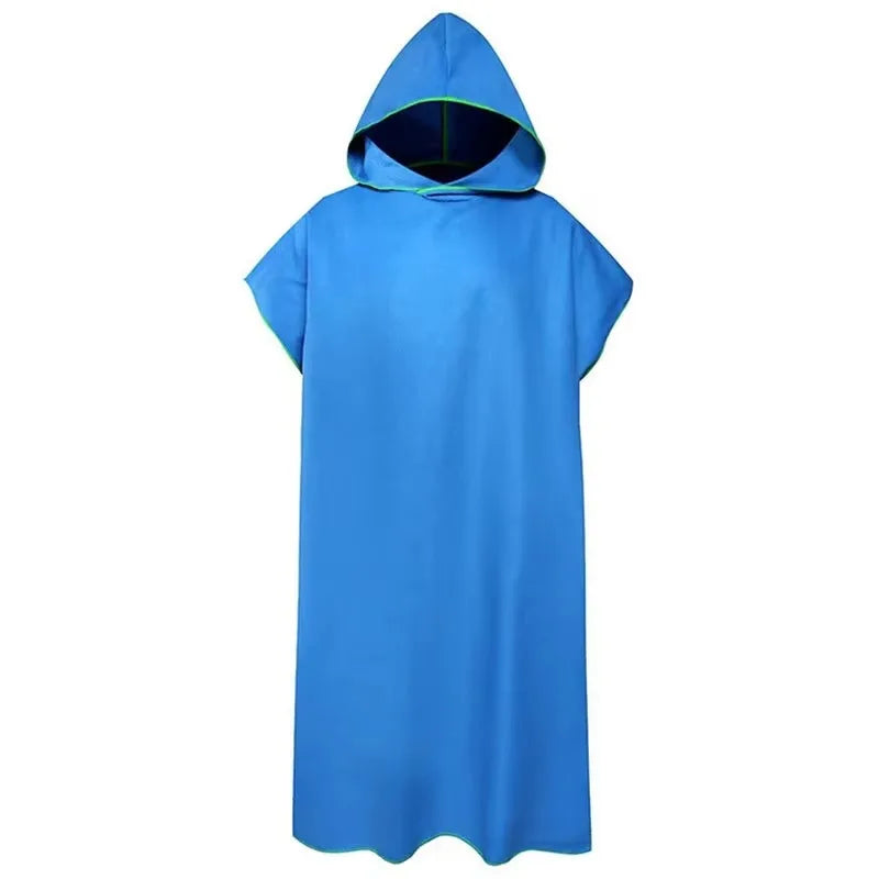 Surf Poncho Changing Towel – Hooded Microfiber Beach Robe for Adults
