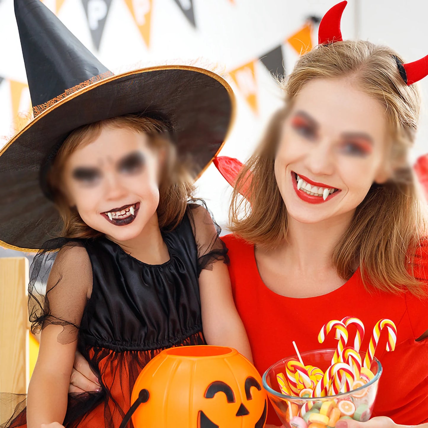 Vampire Fangs Halloween Costume Teeth with Adhesive Glue