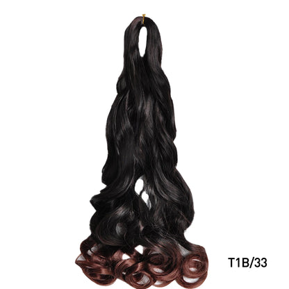 French Curl Braiding Hair 24 Inch – Pre-Stretched Synthetic Spiral Braids for Women