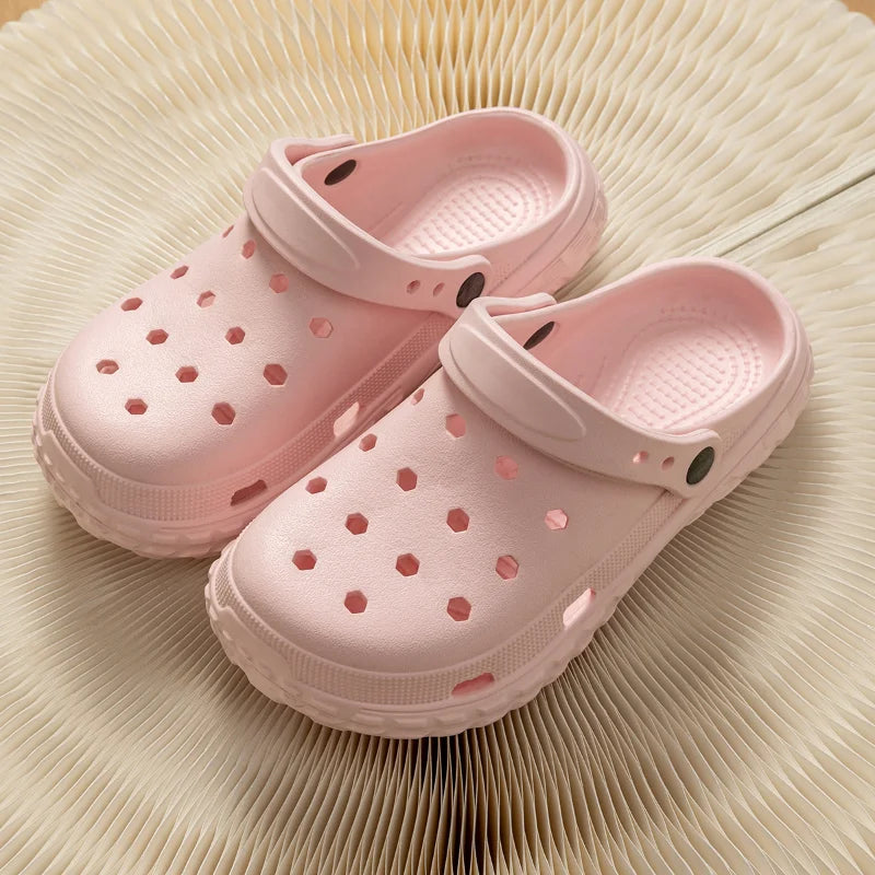 Clog Hole Shoes Thick Sole Non-Slip Beach Sandals for Men & Women