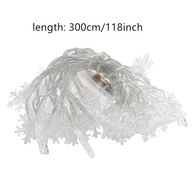 LED Snowflake Curtain Fairy Lights 3M – Christmas Window Decor