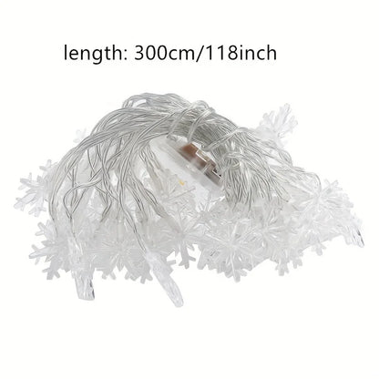 LED Snowflake Curtain Fairy Lights 3M – Christmas Window Decor