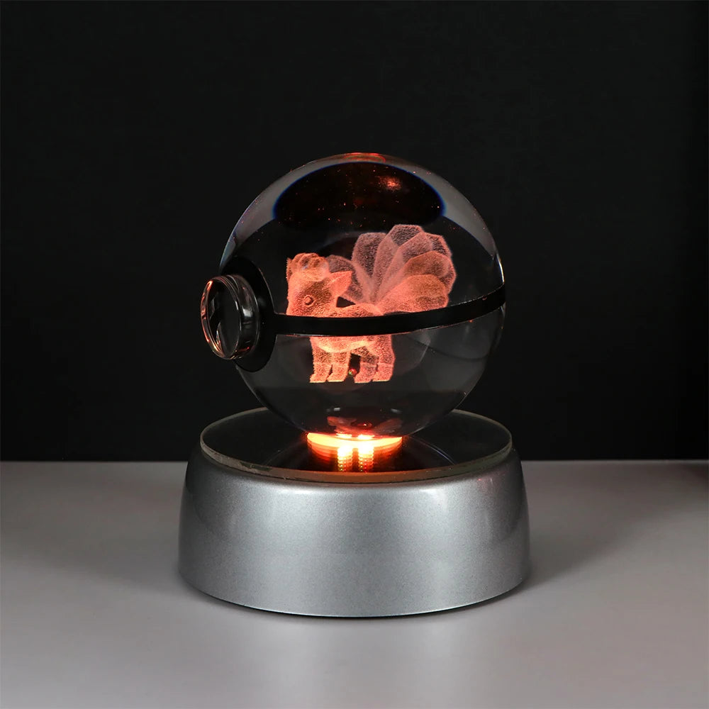 Pokémon Pikachu and Charizard 3D Crystal Poké Ball with LED Base