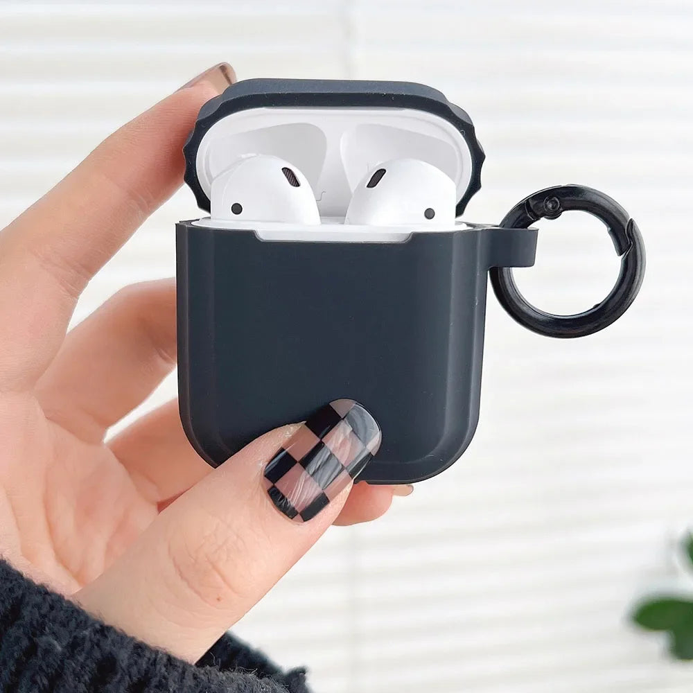 Liquid Silicone AirPods Case with Carabiner Ring – Fits AirPods 1/2/3/Pro/Pro 2/Pro 3/4