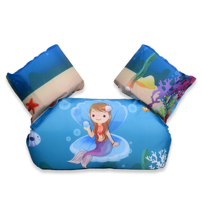 Kids Swim Float Vest with Arm Sleeves – Cartoon Design