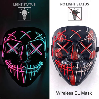 LED Purge Mask – Neon Glow Halloween Cosplay Mask