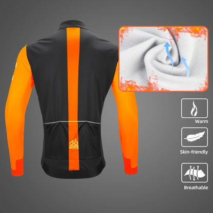 Darevie Men's Cycling Jacket – Windproof Fleece Long Sleeve
