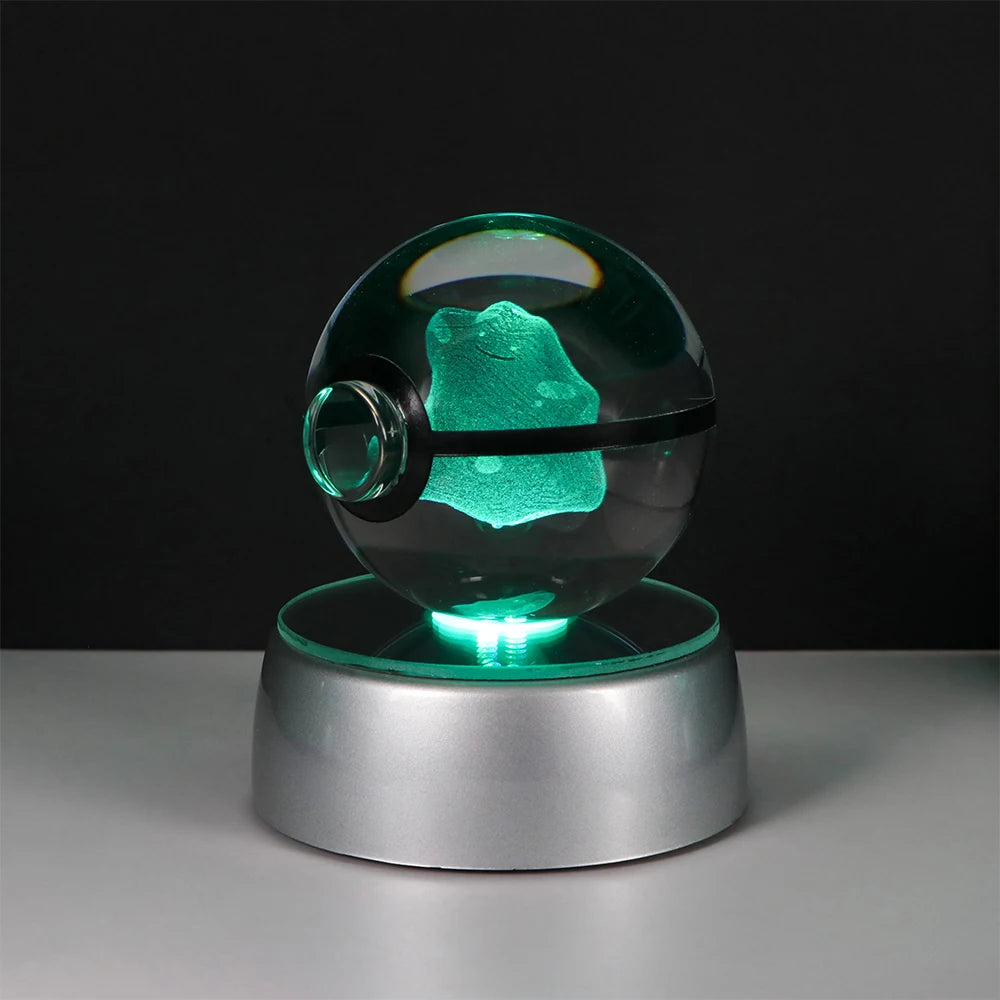 Pokémon Pikachu and Charizard 3D Crystal Poké Ball with LED Base