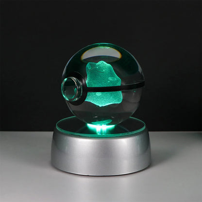 Pokémon Pikachu and Charizard 3D Crystal Poké Ball with LED Base