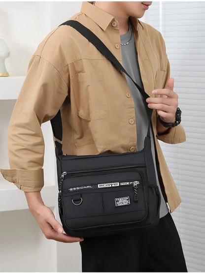 Men's Oxford Crossbody Bag – Large Capacity Multi-Pocket Shoulder Bag