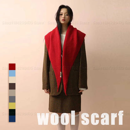 Women's Knitted Triangular Scarf – Oversized Wool Wrap Headscarf