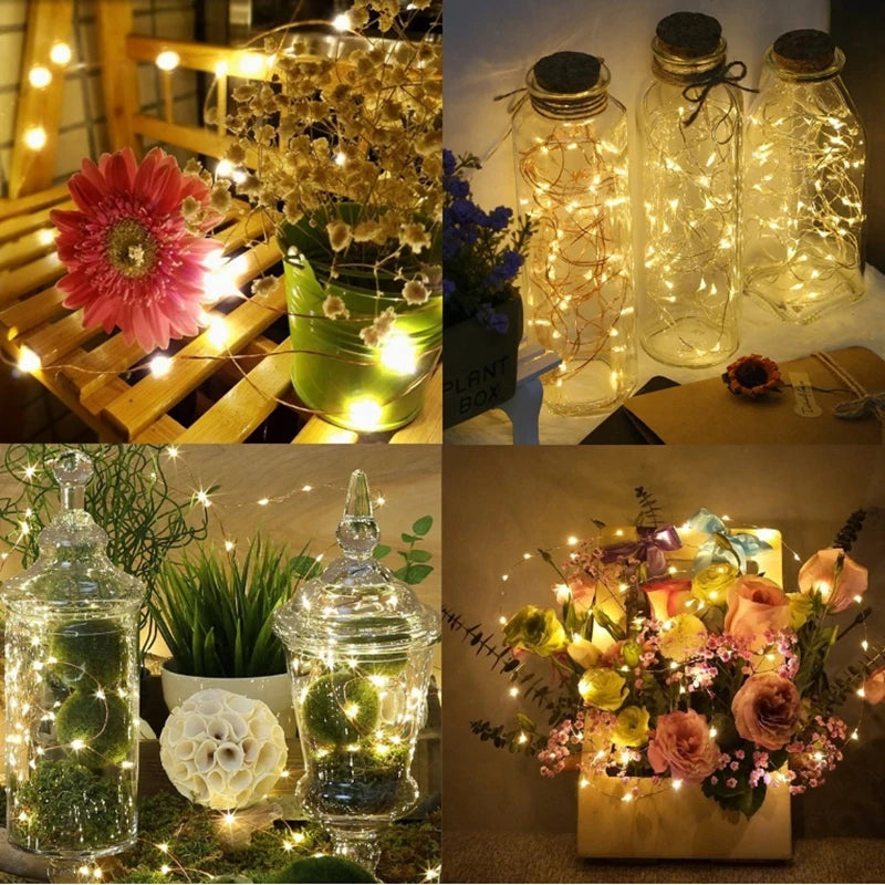 1m-30m 300led Strings Copper Wire 3xaa Battery Operated Christmas Wedding Party Decoration Led