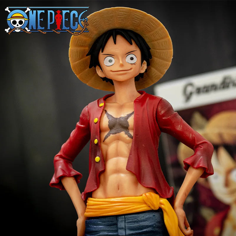 28CM One Piece Luffy Three Face Changing Action Figure