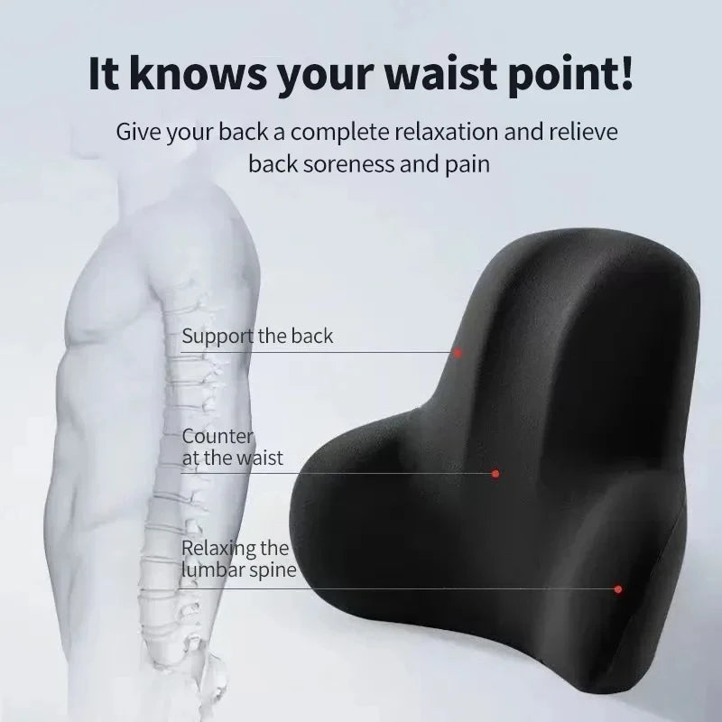 Memory Foam Lumbar Support Cushion with Washable Cover