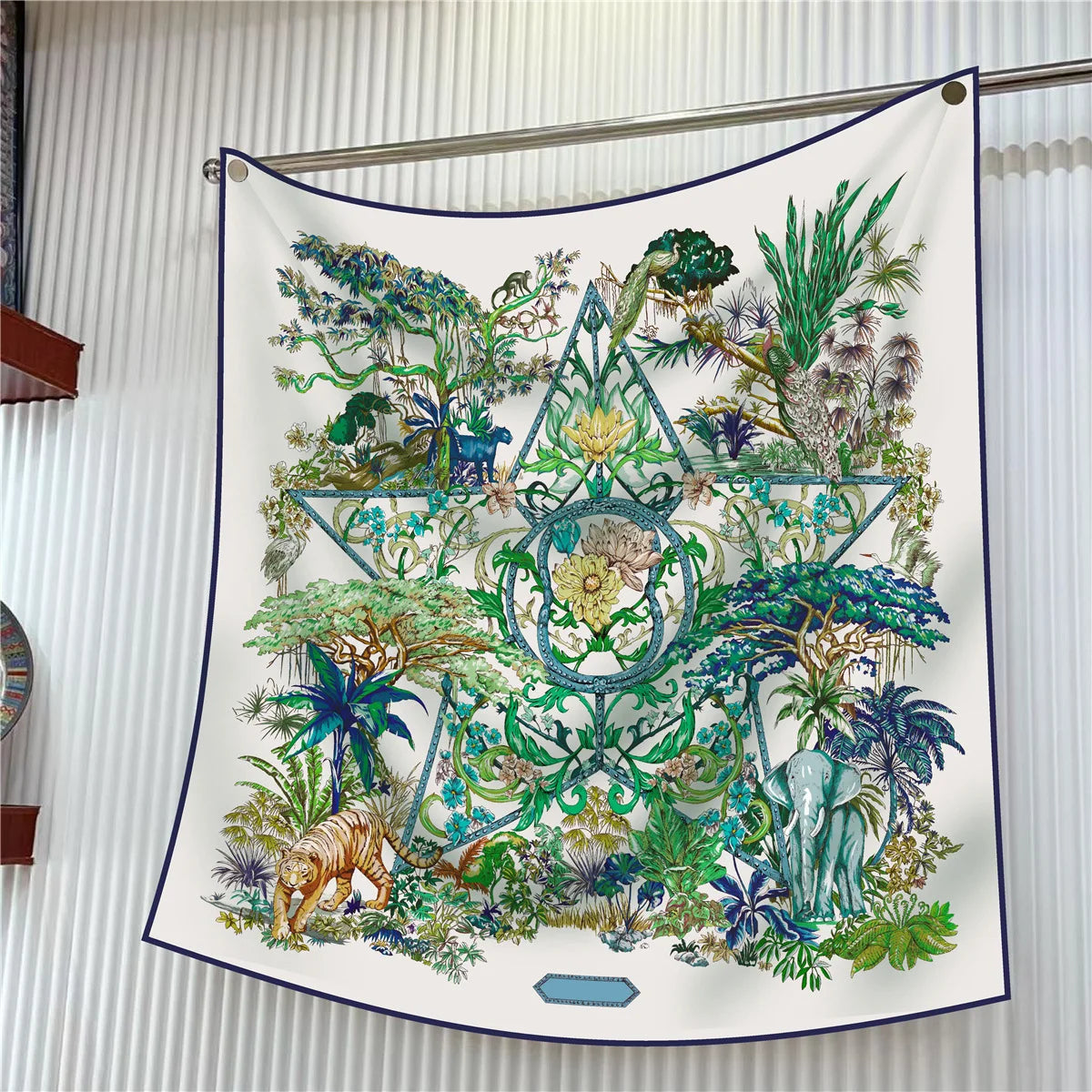 Luxury Silk Square Scarf Women Floral Paisley Print 90cm