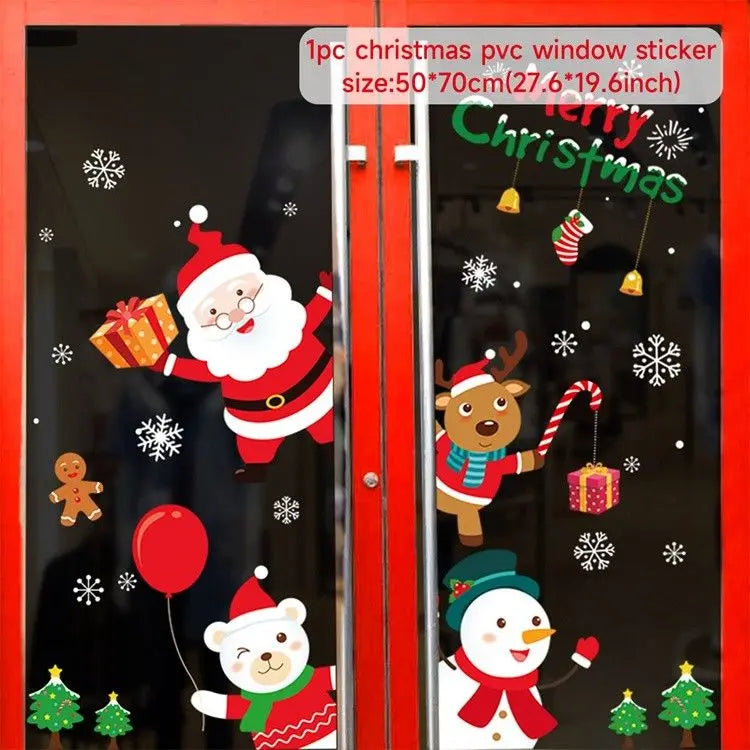 Christmas Wall & Window Sticker – PVC Holiday Decal for Home & Kids Room
