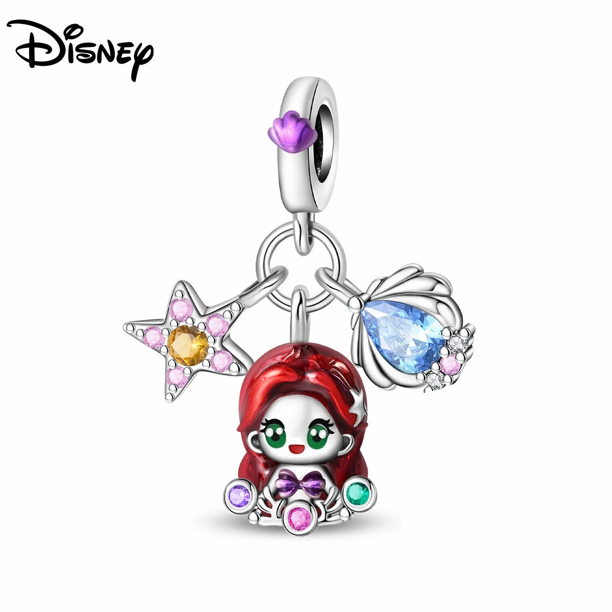 Disney S925 Silver Princess Charm Bead – Fits Pandora Bracelet & Necklace