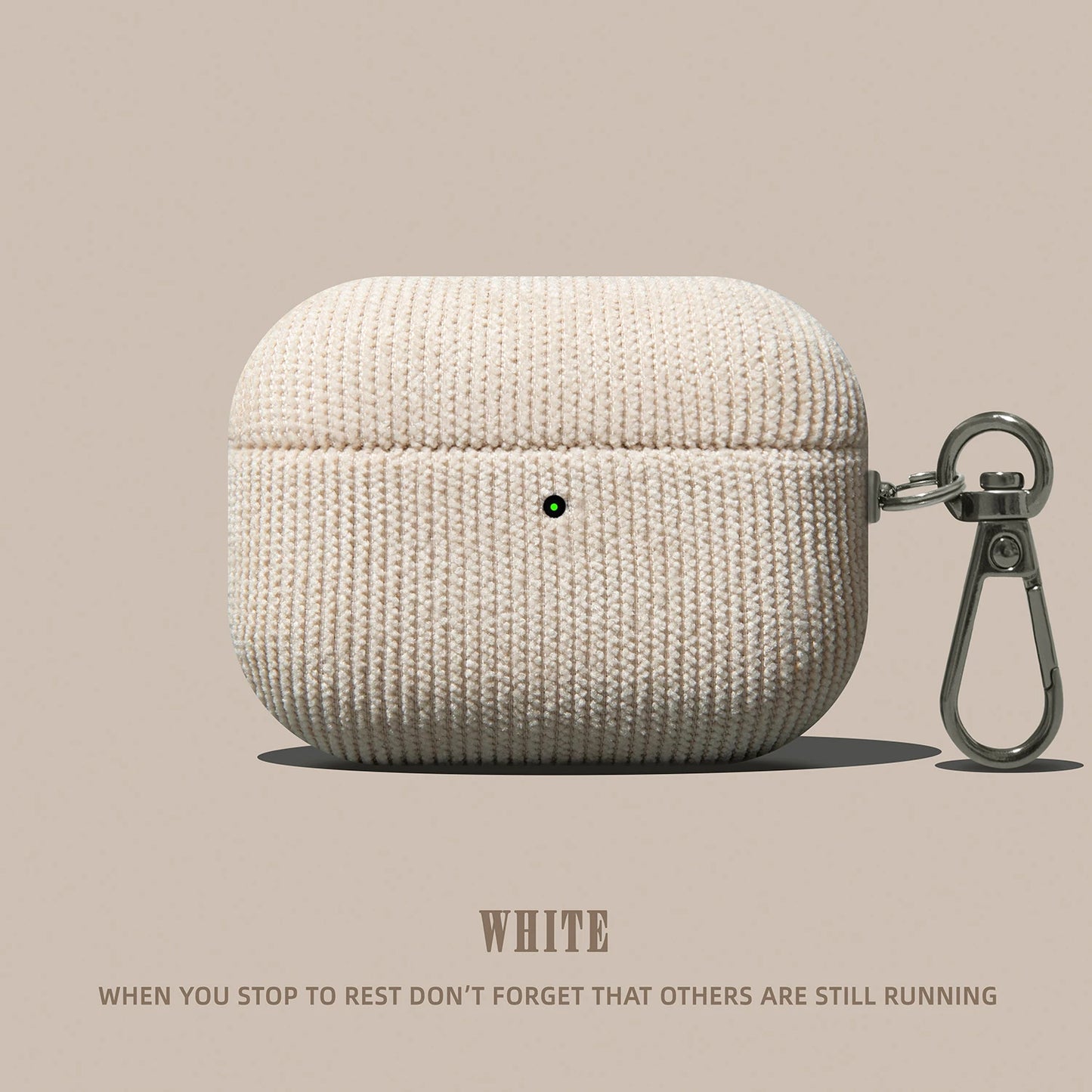 Corduroy AirPods Case with Carabiner Clip – Anti-Scratch Fabric Cover