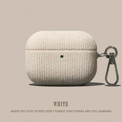 Corduroy AirPods Case with Carabiner Clip – Anti-Scratch Fabric Cover