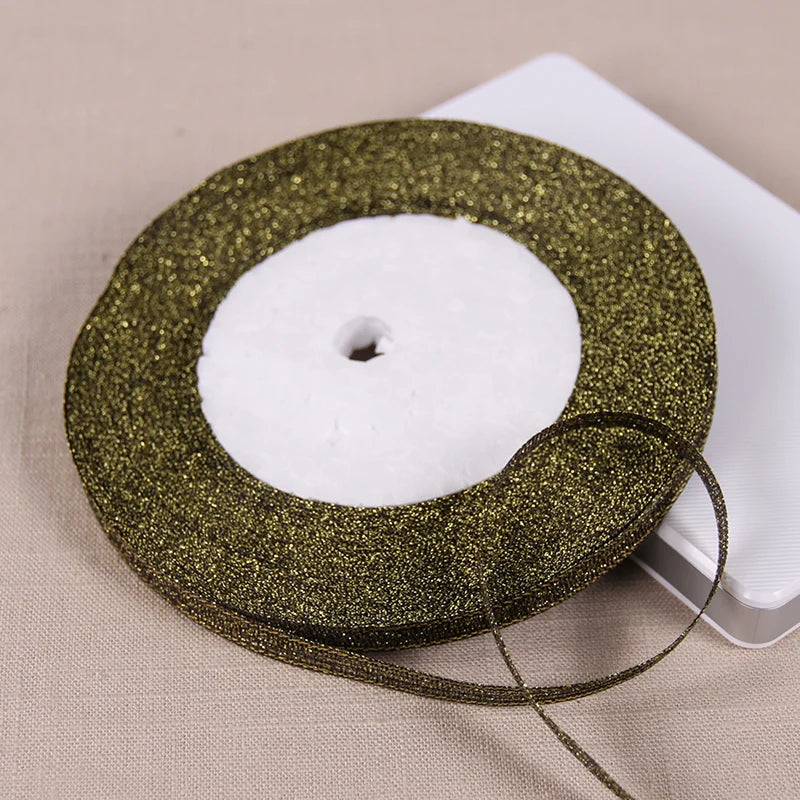 Glitter Satin Ribbon 6mm x 25 Yards – Wedding, Party & Gift Wrapping