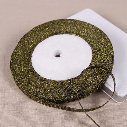 Glitter Satin Ribbon 6mm x 25 Yards – Wedding, Party & Gift Wrapping
