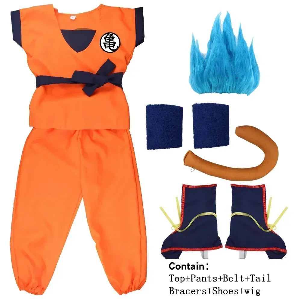 Son Goku Cosplay Costume Set – Dragon Ball Anime Halloween Outfit for Kids & Adults