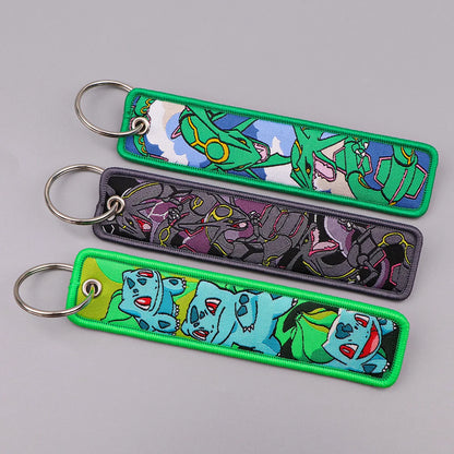 Anime Embroidered Keychain – Jet Tag Key Ring for Bags & Cars