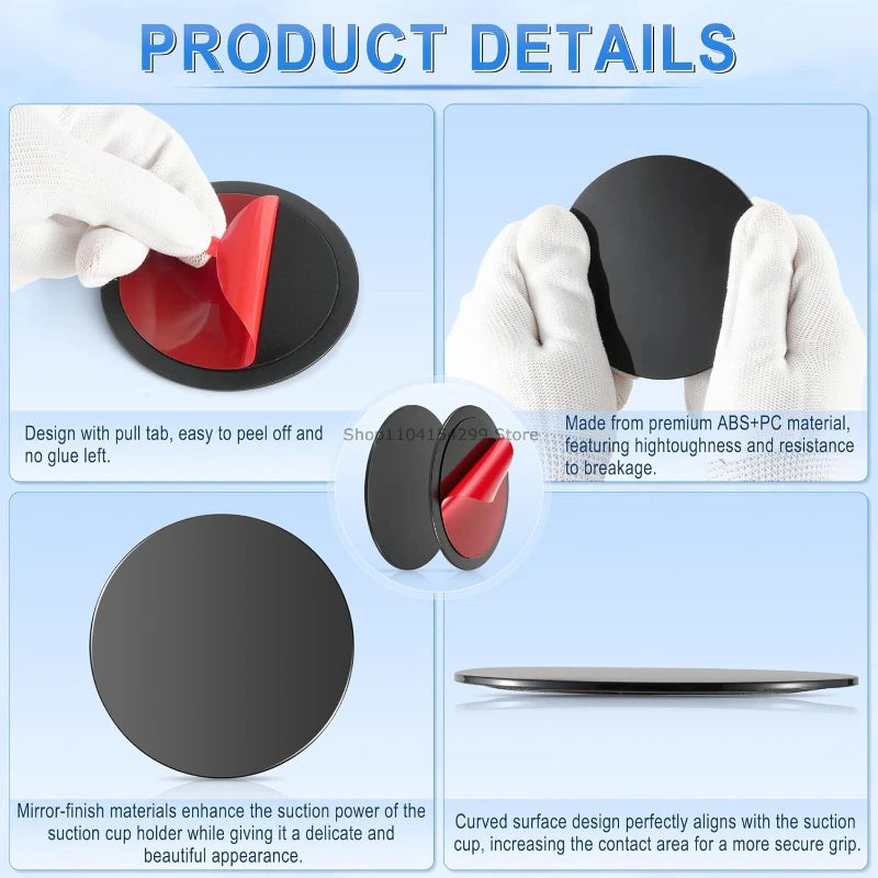 Car Phone Holder Adhesive Disc Pad – Suction Cup Sticky Base Mount (70mm/80mm)