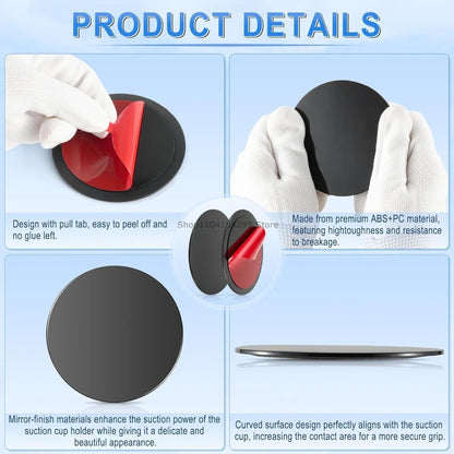 Car Phone Holder Adhesive Disc Pad – Suction Cup Sticky Base Mount (70mm/80mm)
