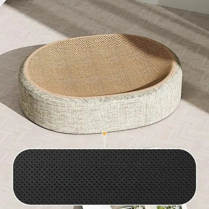 Oval Sisal Cat Scratcher Bed – 2-in-1 Scratching Pad & Sleeping Mat
