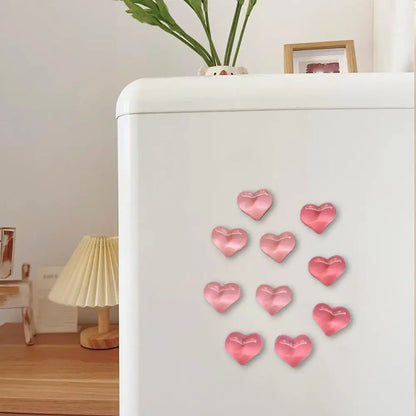 Heart-Shaped Resin Fridge Magnets – Set of 10