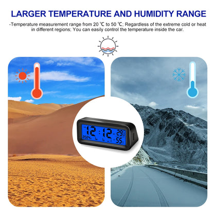 Car Digital Clock with Temperature & Humidity Display