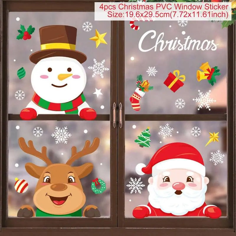 Christmas Wall & Window Sticker – PVC Holiday Decal for Home & Kids Room