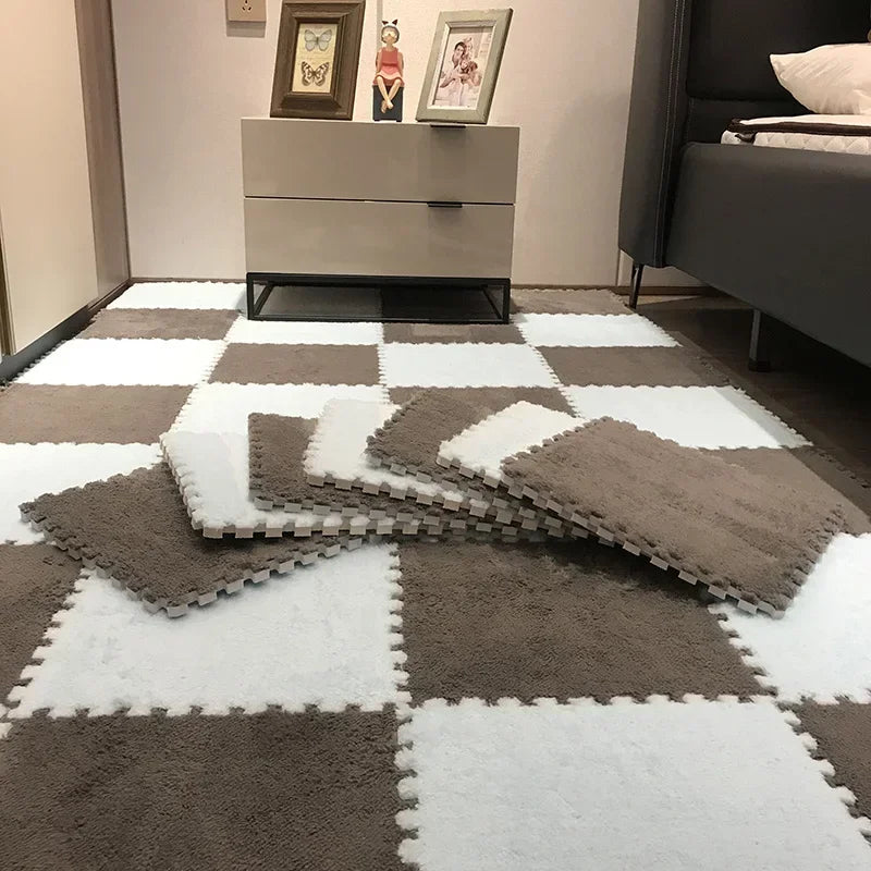 Interlocking Plush Puzzle Play Mat Tiles – Soft Kids Floor Carpet
