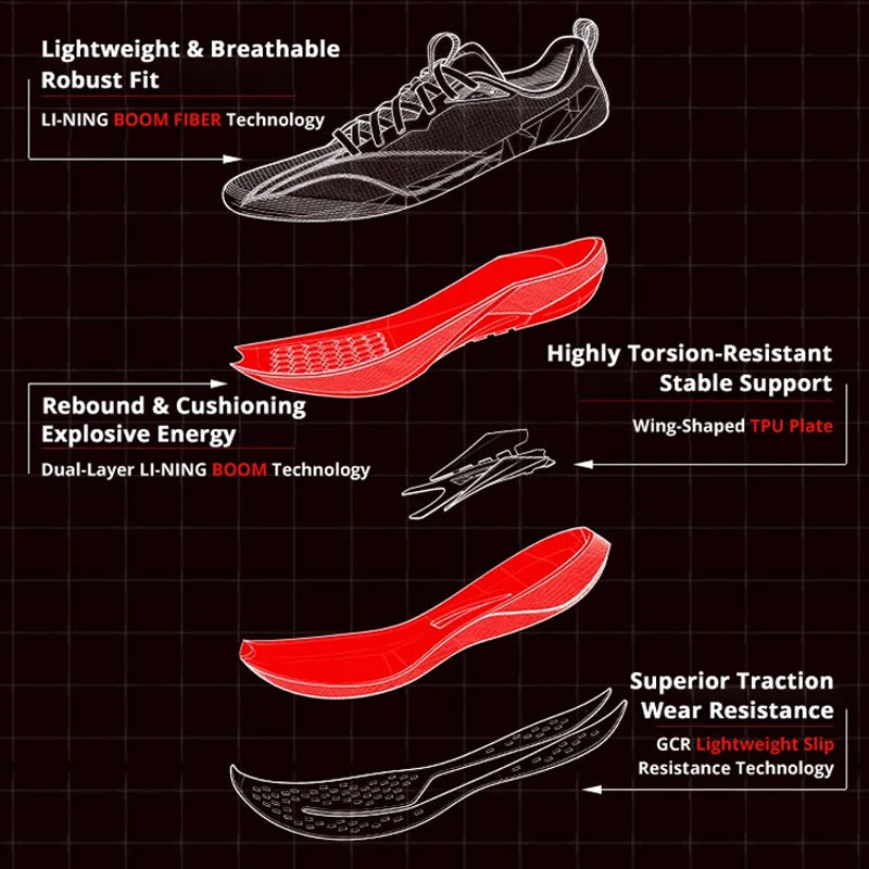 Li-Ning Red Hare 9 Pro Men's Racing Running Shoes with Boom Cushion