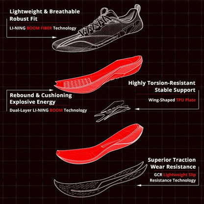 Li-Ning Red Hare 9 Pro Men's Racing Running Shoes with Boom Cushion