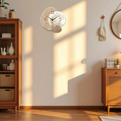 Moon Design Silent Wall Clock – Modern Quartz for Bedroom & Living Room