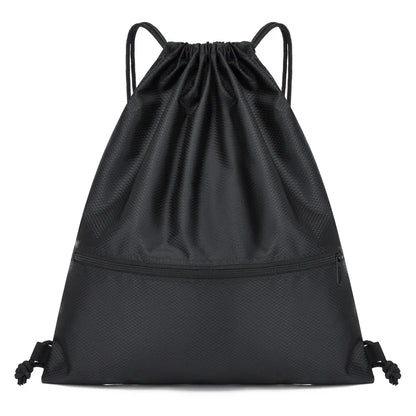 Drawstring Backpack – Lightweight Sports Gym Bag with Zipper Pocket