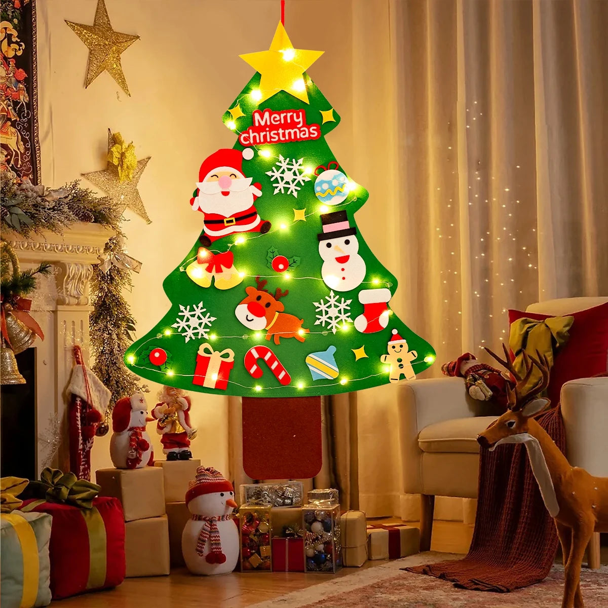 DIY Felt Christmas Tree Kit – 23-Piece Kids Holiday Decoration