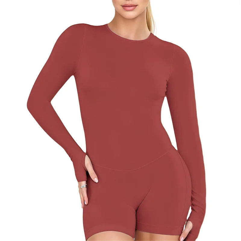 Women's Backless Long Sleeve Yoga Jumpsuit – Quick Dry