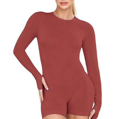 Women's Backless Long Sleeve Yoga Jumpsuit – Quick Dry