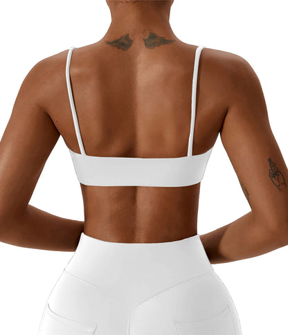 Women's Sports Bra – Nylon Cross Back with Removable Pads