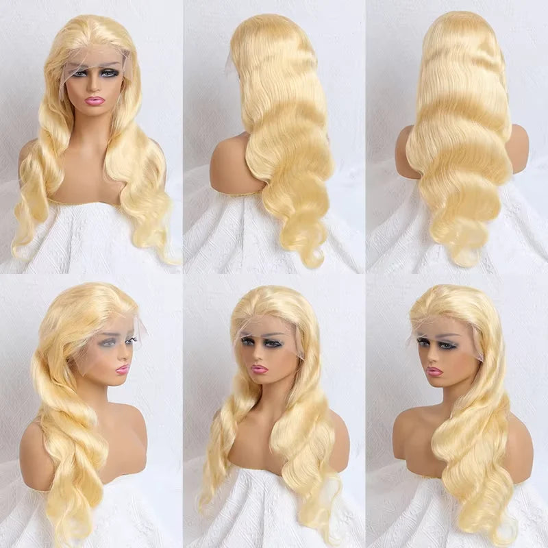 613 Honey Blonde Body Wave Lace Front Wig – HD Transparent Brazilian Human Hair