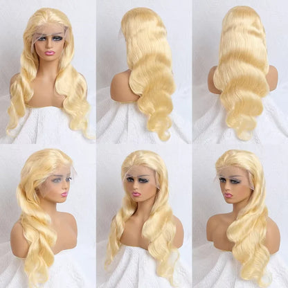613 Honey Blonde Body Wave Lace Front Wig – HD Transparent Brazilian Human Hair