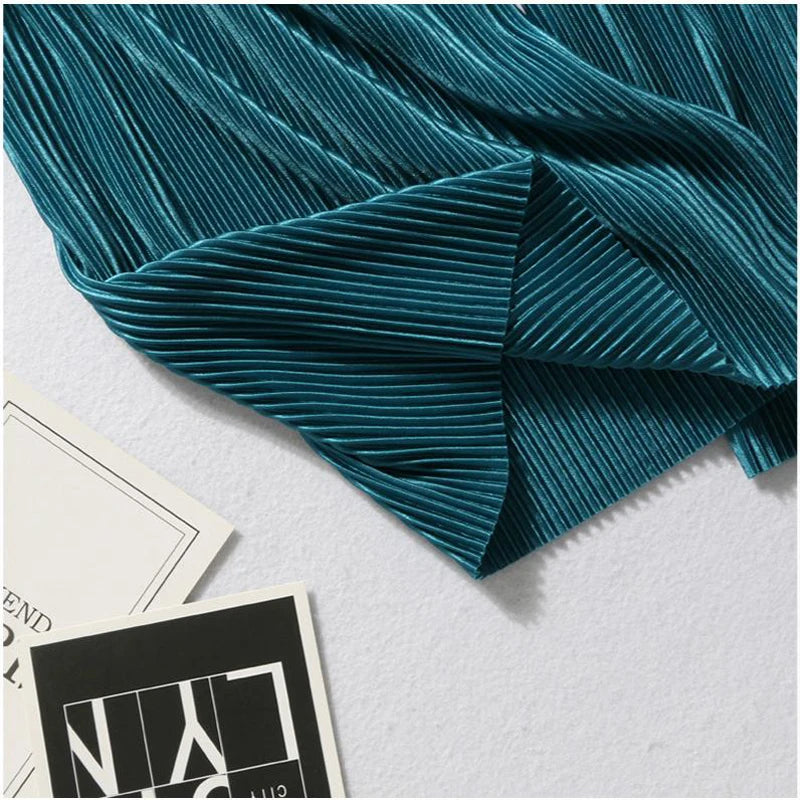 Wide Leg Pants for Women – Pleated Ice Silk Elastic Waist