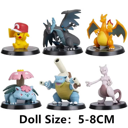 6 Piece Pokémon Pikachu Charizard Blastoise Figure Set