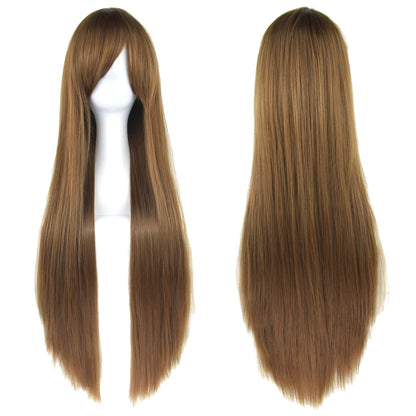 80cm Long Synthetic Cosplay Wig – Straight Hair, 36 Colors