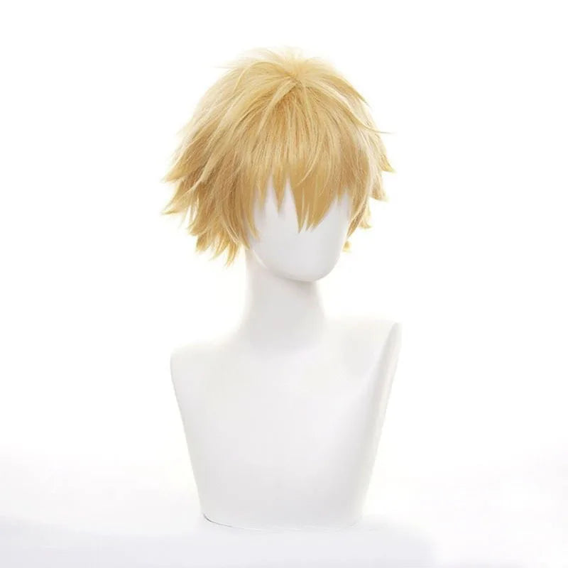 Blonde Short Spiky Anime Cosplay Wig – Heat Resistant Synthetic Hair for Men