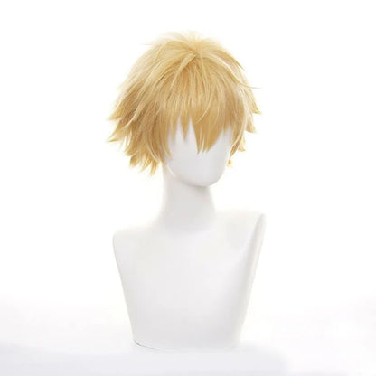 Blonde Short Spiky Anime Cosplay Wig – Heat Resistant Synthetic Hair for Men