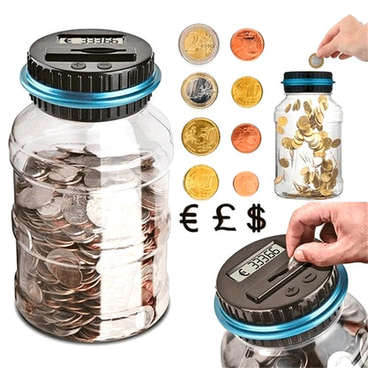 Digital Coin Counter Piggy Bank – Large Clear Savings Jar